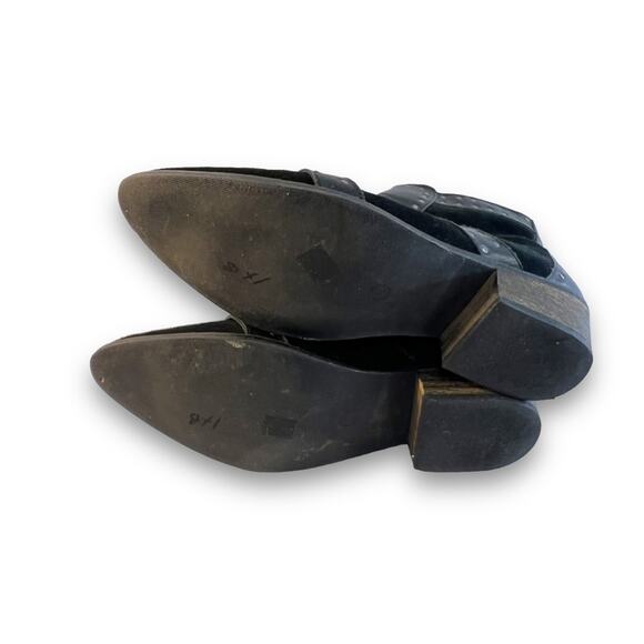 SORRENTO Black Studded Suede Leather Boots SZ 8 - Picture 6 of 12